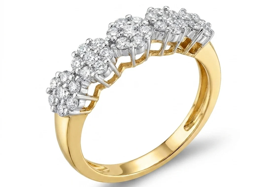 AI generated white background jewellery catalogue sample